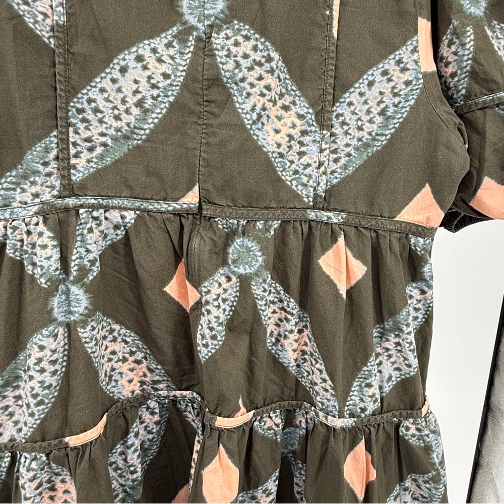 Ulla Johnson Floral Patterned Dress with Peach and Blue Accents - Picture 7 of 10